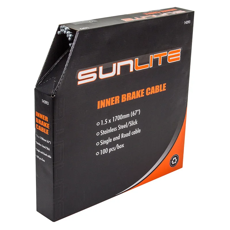 Brake Cables Road 1700mm 1.5mm Slick Silver 100/bx
