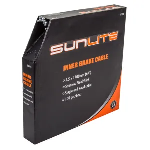 Brake Cables Road 1700mm 1.5mm Slick Silver 100/bx