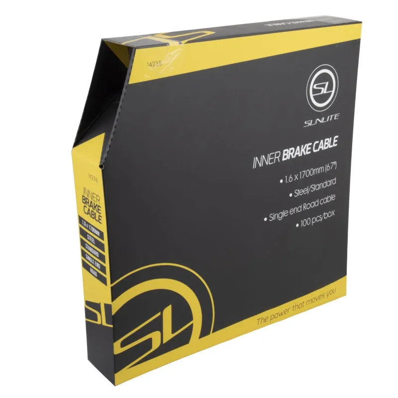 Brake Cables Road 1700mm 1.6mm Galv Silver 100/bx