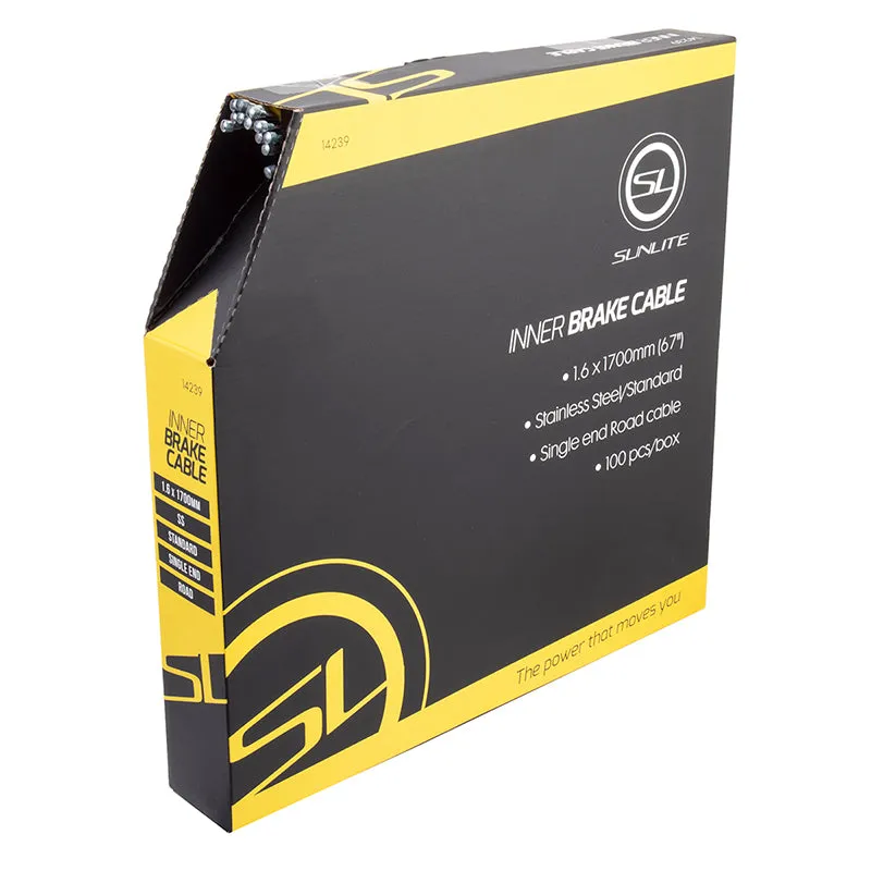 Brake Cables Road 1700mm 1.6mm SS Silver 100/bx