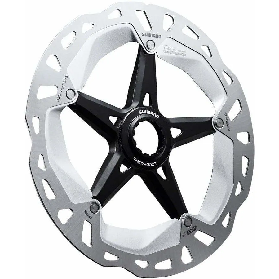 Deore XT RT-MT800-M Disc Brake Rotor External Lockring - 180mm Center Lock Silver/BLK