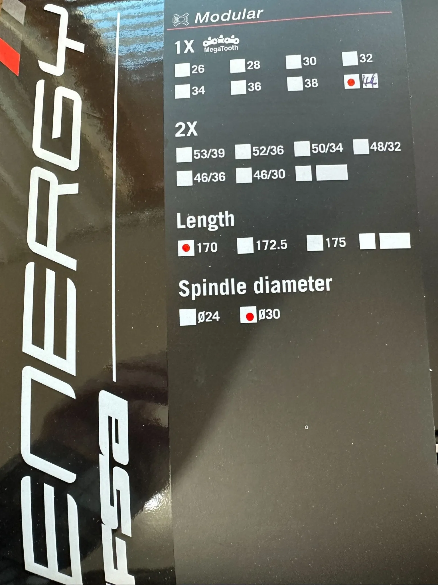 FSA Energy AGX  1X Modular 386EVO Gravel Crankset 170mm 11-Speed 44t New in box