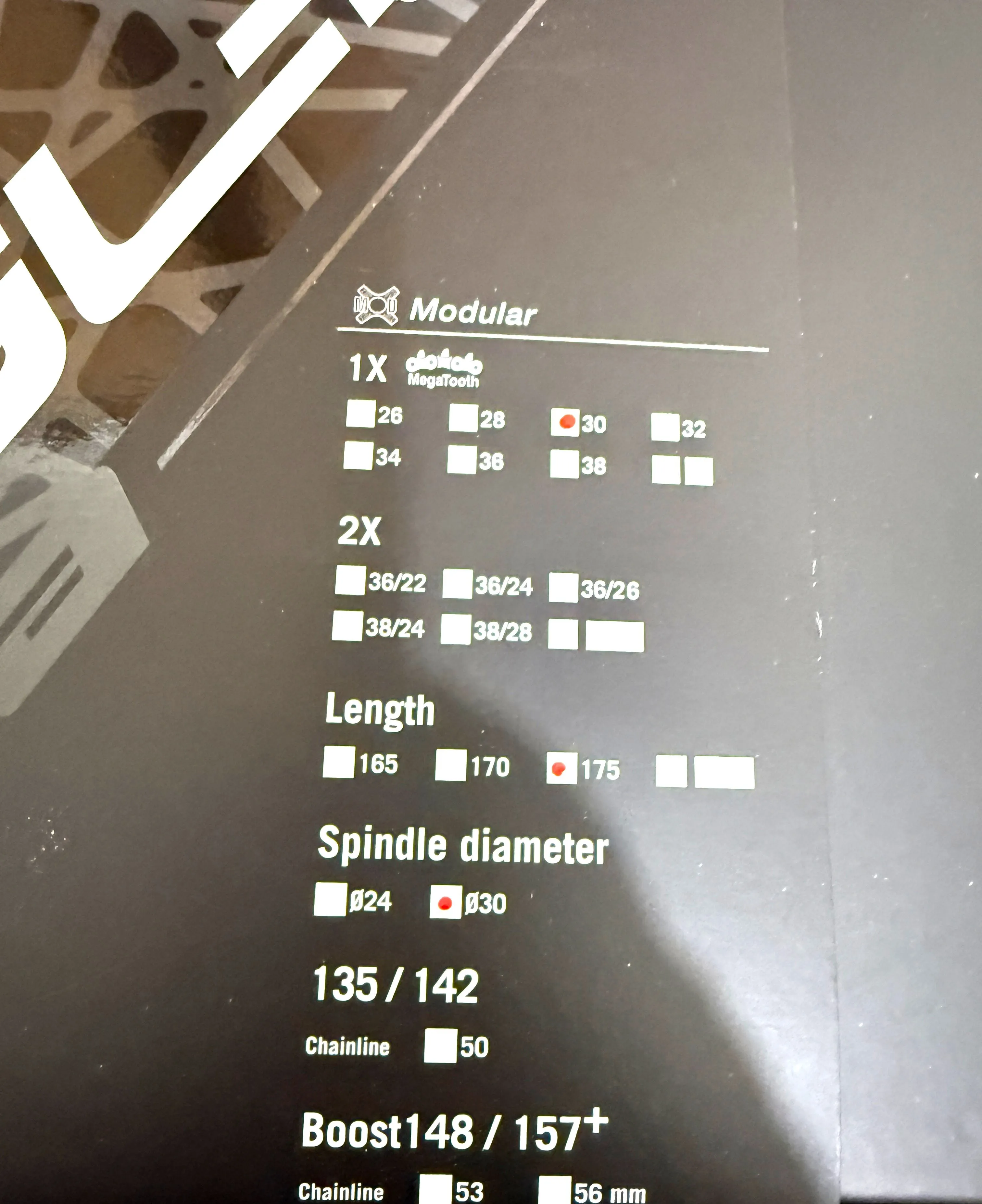 FSA SL-K Modular DM 1X 30 tooth BB392EVO 11spd Carbon Crankset 175mm NEW