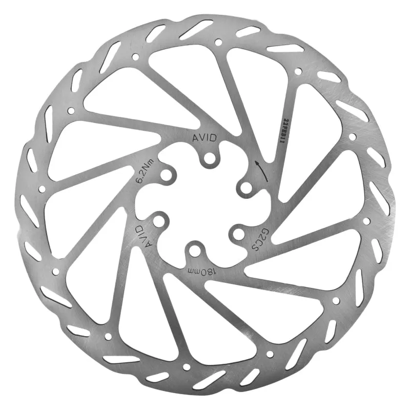 G2 CleanSweep Disc Brake Rotor - 180mm 6-Bolt Silver