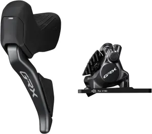 GRX ST-RX825 Di2 Shift/Brake Lever BR-RX820 Hydraulic Disc Brake Caliper - Left/Front 2x Flat Mount Caliper BLK