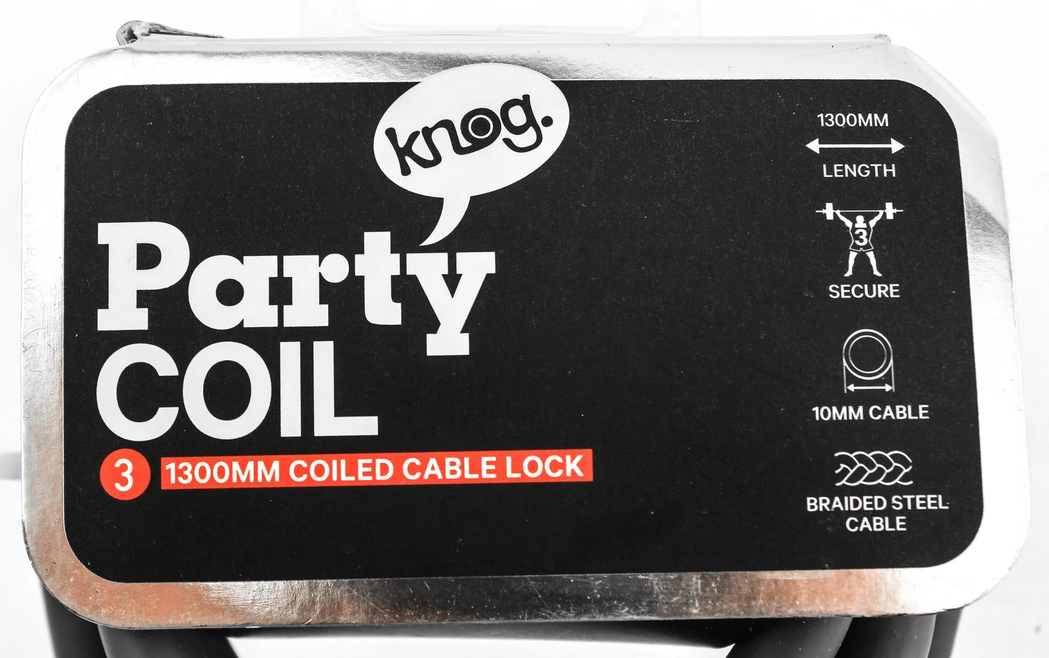 Knog Party Coil 1300mm Coiled Cable Bike Lock Braided Steel Grape Purple NEW