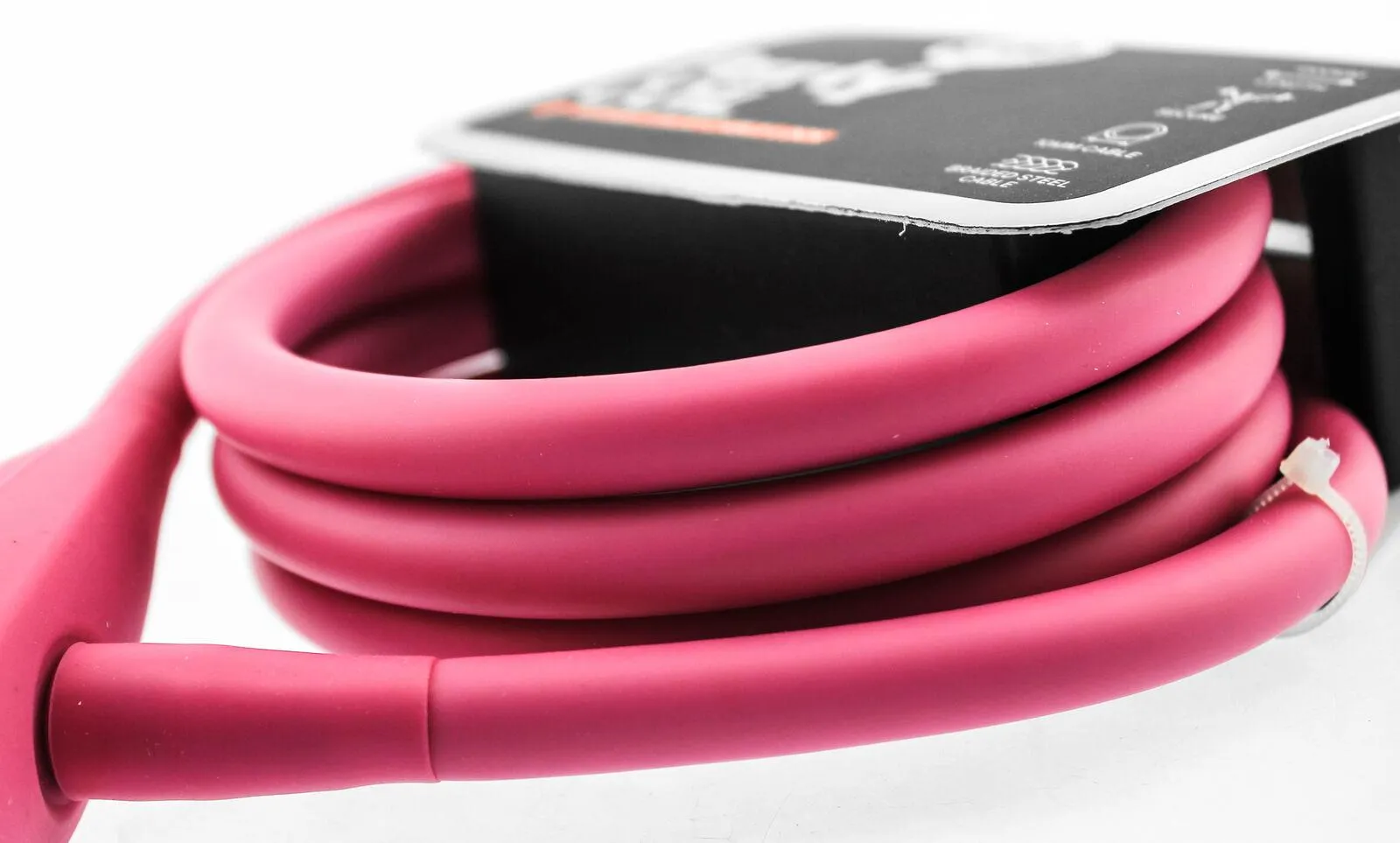 Knog Party Coil 1300mm Coiled Cable Bike Lock Braided Steel Rose Pink NEW