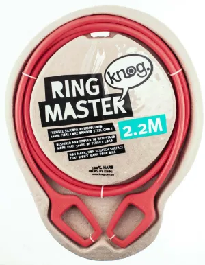 KNOG RING MASTER 2.2m Bike Cable Bike Silicone Over-Moulded Red 10mm Steel NEW