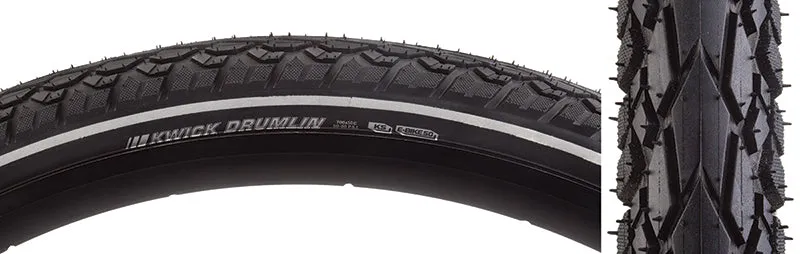 Kwick Drumlin Tire - 700 x 50 Clincher Wire Black/Reflective 60tpi