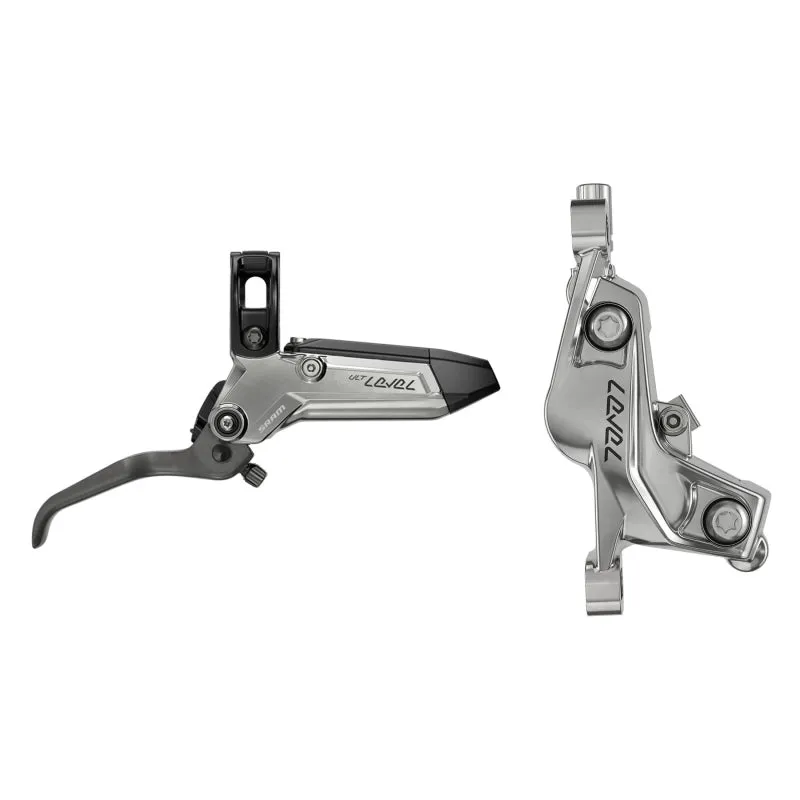 Level Ultimate Stealth Disc Brake Lever - Rear Post Mount 4-Piston Carbon Lever Titanium Hardware BLK/Silver C1