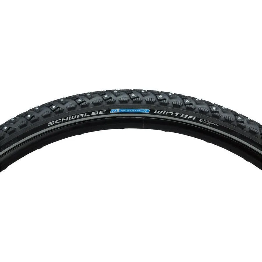 Marathon Winter Plus Bike Tire: 700 x 40c, Performance Line, Winter Compound, SmartGuard, TwinSkin, 240 Steel Studs, Black/Re