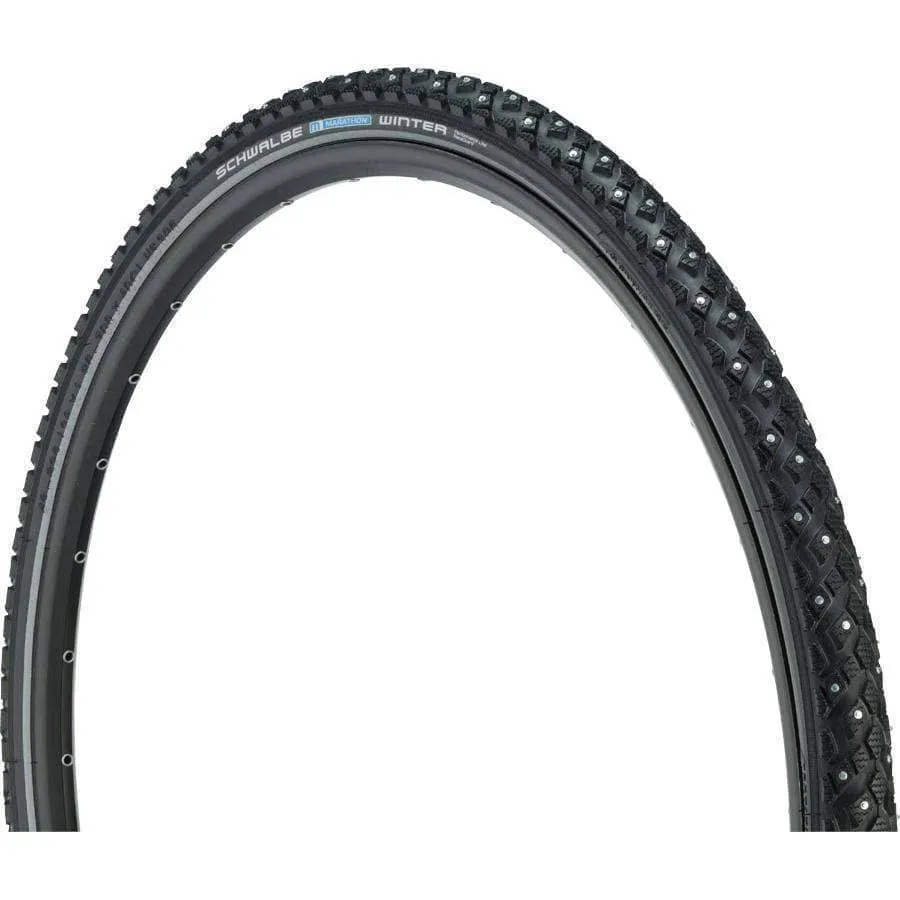 Marathon Winter Plus Bike Tire: 700 x 40c, Performance Line, Winter Compound, SmartGuard, TwinSkin, 240 Steel Studs, Black/Re