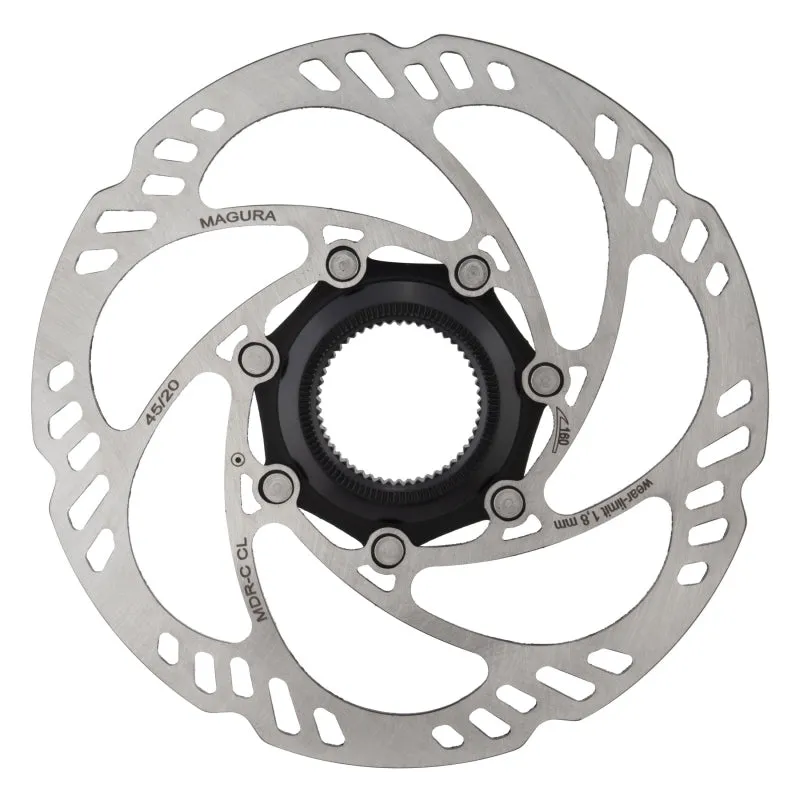 MDR-C CL Disc Brake Rotor - 160mm Center Lock w/Lock Ring Thru Axle eBike Optimized Silver