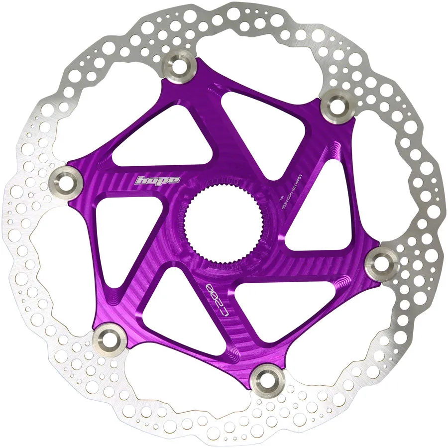 MTB Floating Centre-Lock Disc Brake Rotor - 200mm Center-Lock Purple