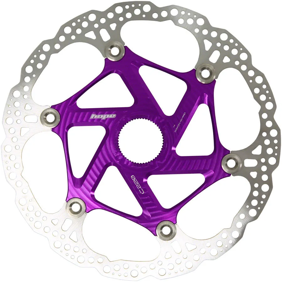 MTB Floating Centre-Lock Disc Brake Rotor - 220mm Center-Lock Purple