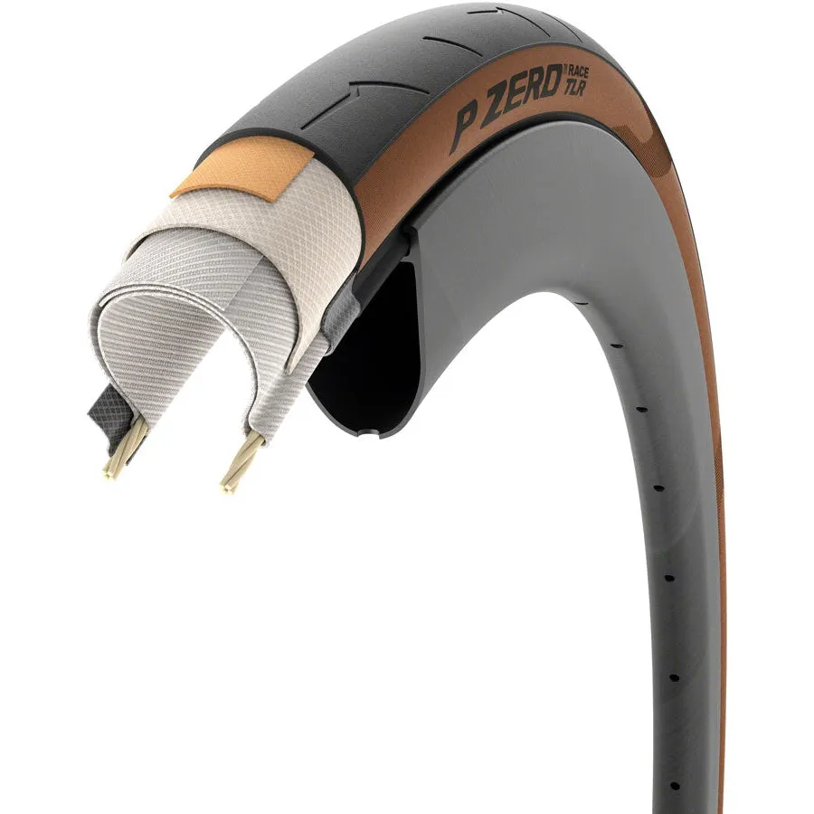P ZERO Race TLR Road Bike Tire - 700 x 26, Tubeless, Classic Tan