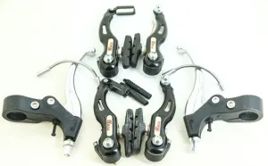 Power V Brake Linear Pull Brakeset   Levers Black MTB Hybrid Bike F    R NEW