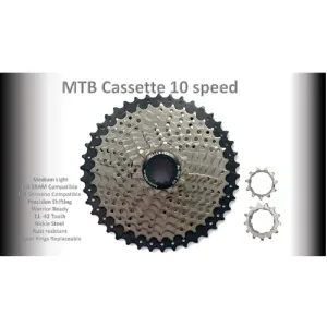 RACEWORX 10-Speed Silver MTB Cassette (11-42T)