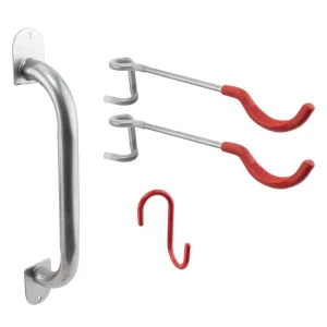 Single Bike Wall Mount Pole Rack 1 Bike Silver RS6300