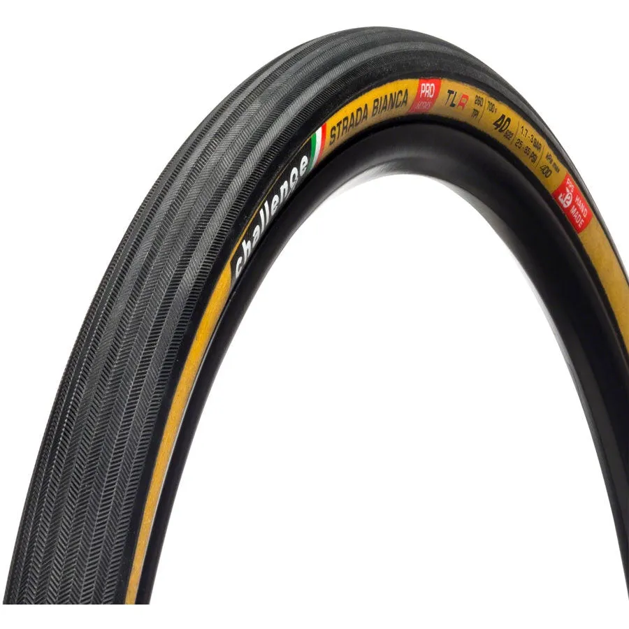 Strada Bianca Pro Gravel, Road Bike Tire - 700 x 40, Tubeless, Black/Tan, Handmade
