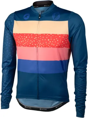 Team Polytone Mens Long Sleeve Jersey - Dark Blue w/ Stripes 3X-Large