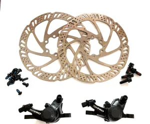 TEKTRO MD-M280 MTB Mechanical Disc Brakes Set F R Calipers   160mm Rotors