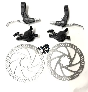 TEKTRO MD-M280 MTB Mechanical Disc Brakes Set F R Calipers  Levers 160mm Rotors