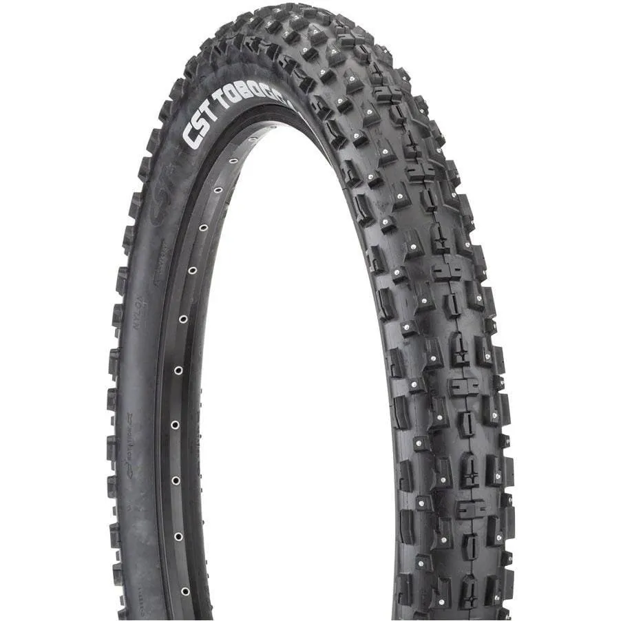 Toboggan Tire - 26 x 4 Clincher Wire Black Studded