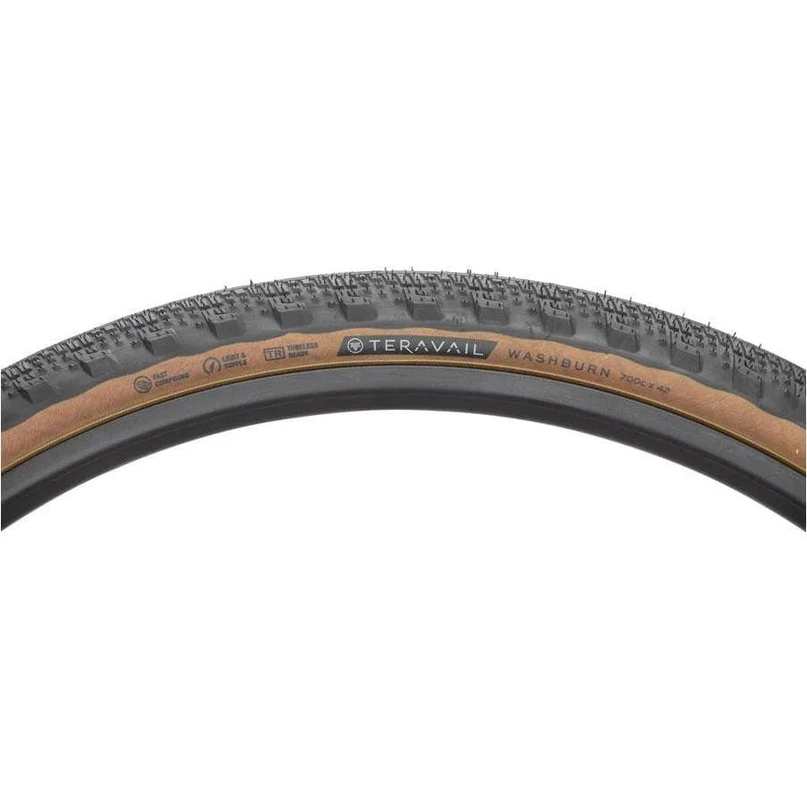 Washburn Tire - 700 x 42 Tubeless Folding Tan Light and Supple